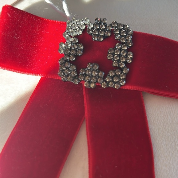 JOLIE by EDWARD SPIERS Women Velvet Square Diamond Bow-knot Bow Tie Brooch - Picture 7 of 7